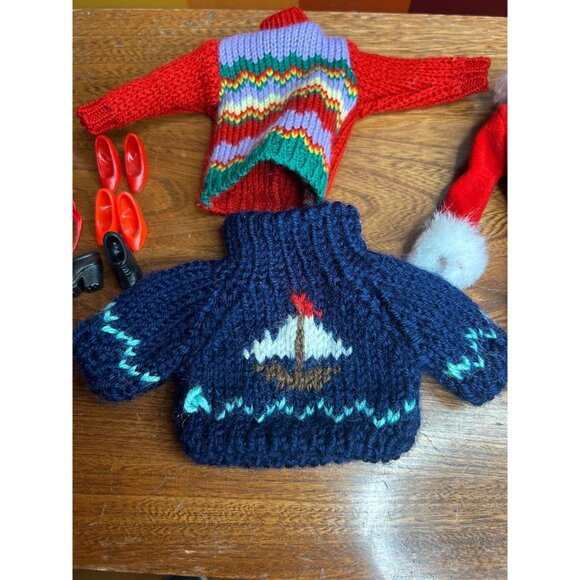 1990s vintage Barbie winter Christmas sweater skating and assesories clothes - Picture 4 of 5